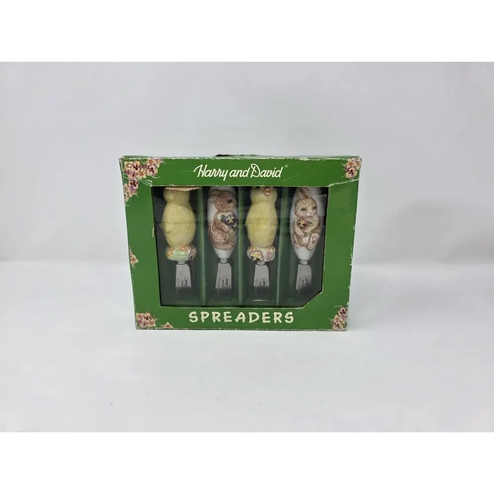 Harry & David Easter-Themed Cheese Knives Set of 4